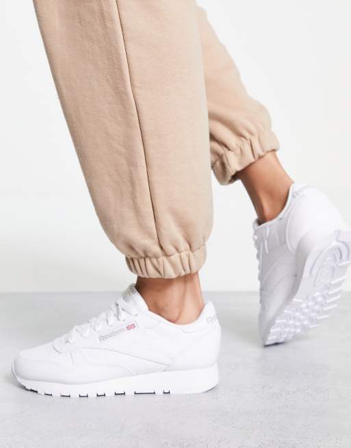 Reebok best sale cuero blancas