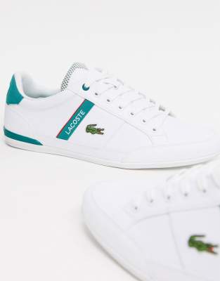 tenis lacoste blancos con verde