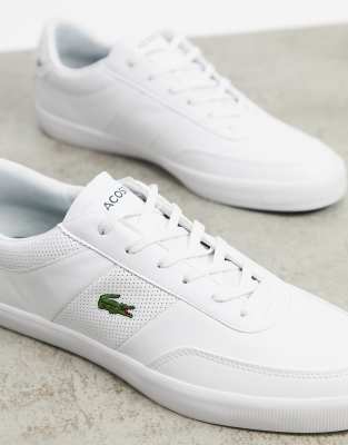 Zapatillas de cuero blanco con rayas y perforaciones Court Master de Lacoste