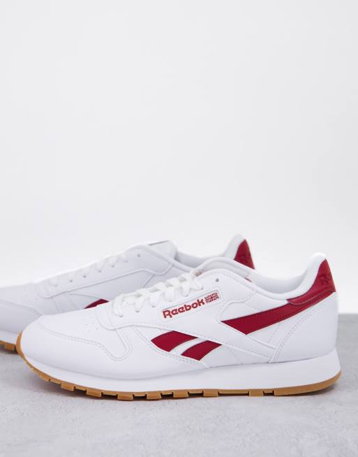 Existe cerca testimonio Zapatillas de cuero en blanco con vector rojo Classic de Reebok | ASOS