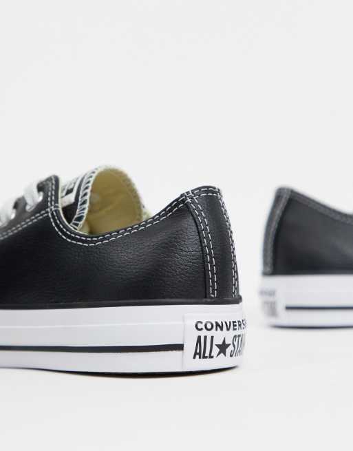 Converse negras de online cuero hombre