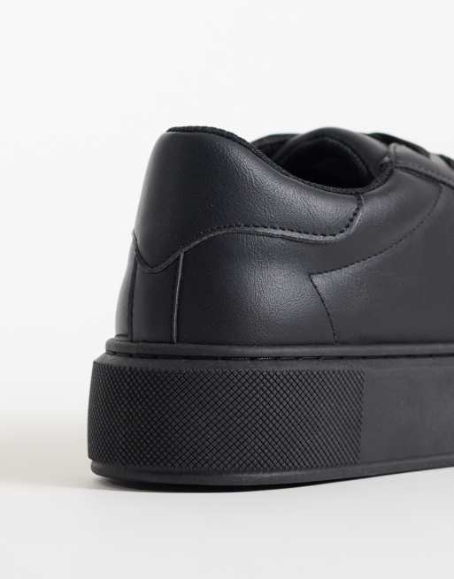 Zapatillas de cuero sintético en negro de Jack & Jones, 3 de 4