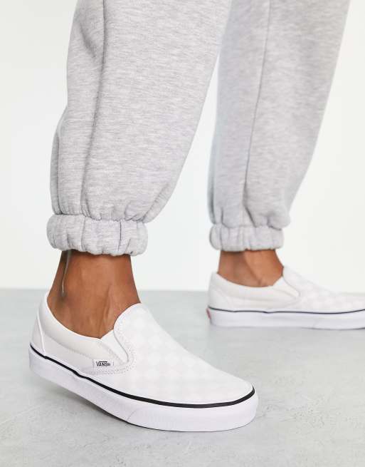 Zapatillas de deporte a cuadros dameros gris claro Classic Slip On de Vans