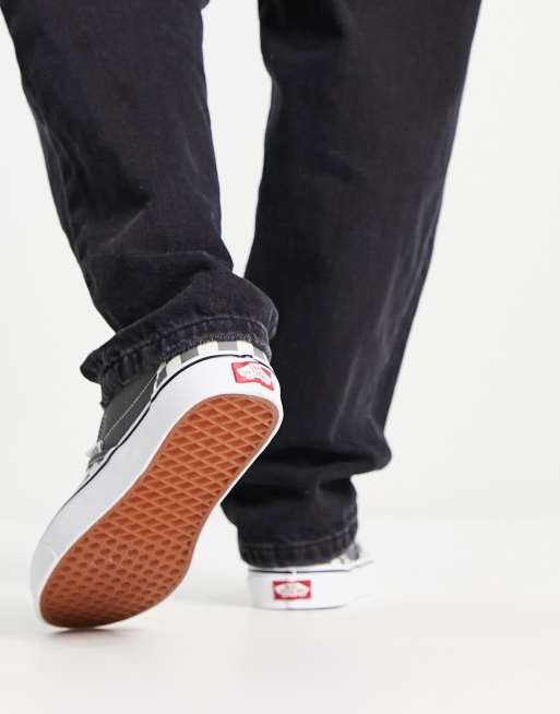 Zapatillas de deporte a cuadros dameros grises sin cierres Slip-On de Vans Classic, 2 de 4