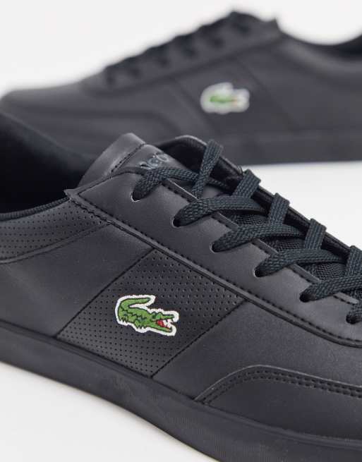 Zapatillas de deporte a rayas en diseño perforado negro Court Master de Lacoste, 3 de 4