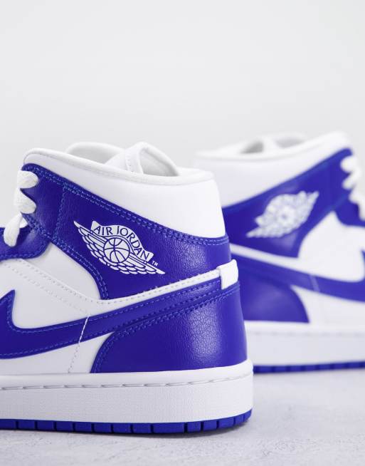 Zapatillas de deporte abotinadas azul real y blancas Air 1 de Jordan, 2 de 4