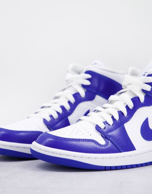 Zapatillas de deporte abotinadas azul real y blancas Air 1 de Jordan, 4 de 4