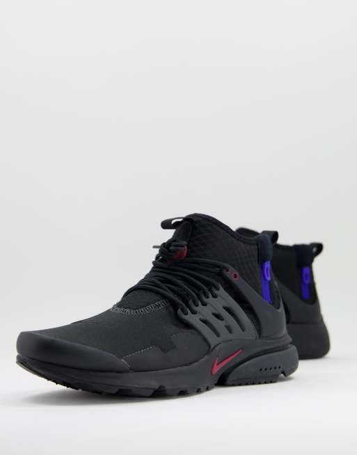 Zapatillas de deporte abotinadas con diseño utilitario en negro Air Presto Nike | ASOS