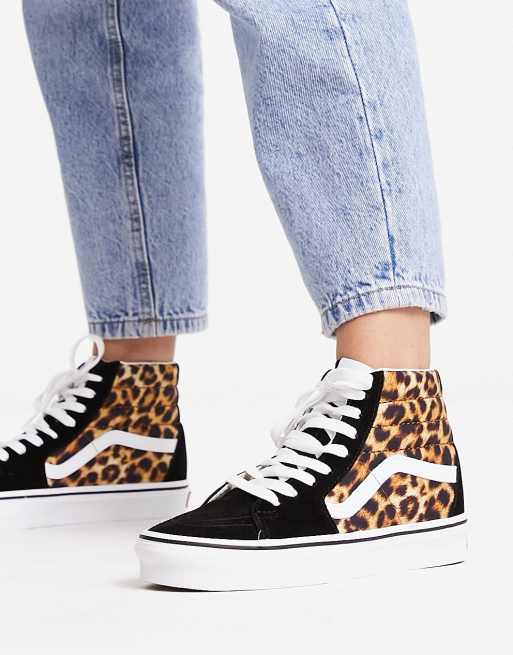 Zapatillas de deporte altas con estampado de leopardo Sk8 Hi de Vans