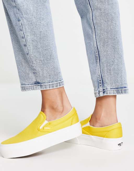 Zapatillas de deporte amarillas sin cierres con plataforma de sarga Classic Platform de Vans | ASOS