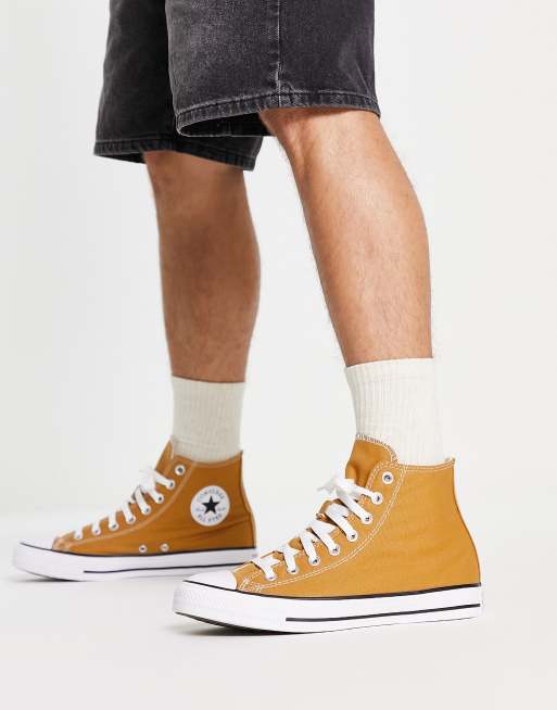 Español Grupo Frustración Zapatillas de deporte amarillo mostaza Chuck Taylor All Star Hi de Converse  | ASOS