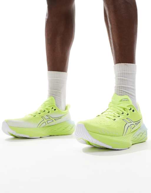 Zapatillas de deporte amarillo neón y gris Novablast 4 de ASICS Running, 5 de 5