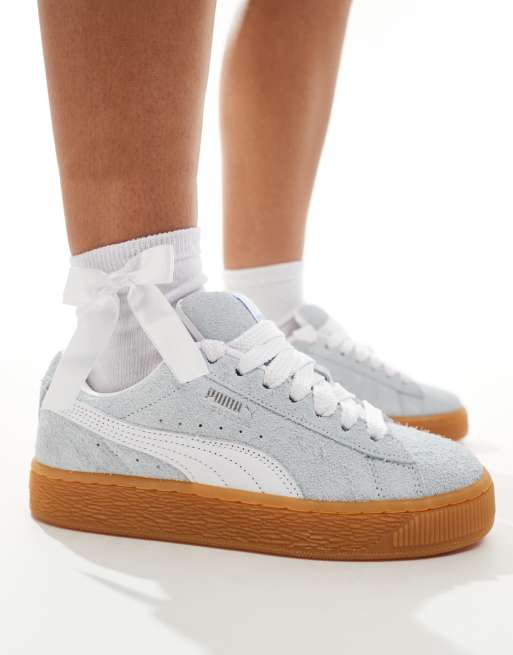 Zapatillas de deporte azul claro y blancas de ante XL de PUMA, 4 de 5