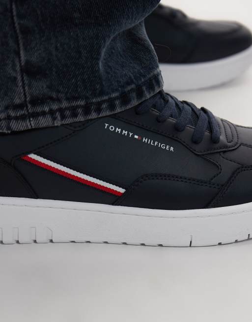 Zapatillas de deporte azul marino con logo de raya Basket Core de Tommy Hilfiger , 3 de 5