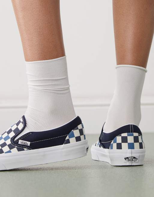 Zapatillas de deporte azul marino de tres tonos a cuadros dameros