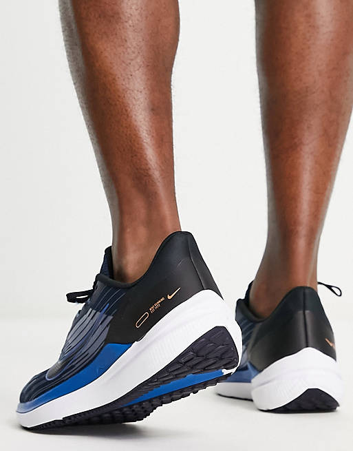 Lengua macarrónica conductor Animado Zapatillas de deporte azul marino y azules Air Winflo 9 de Nike Running |  ASOS