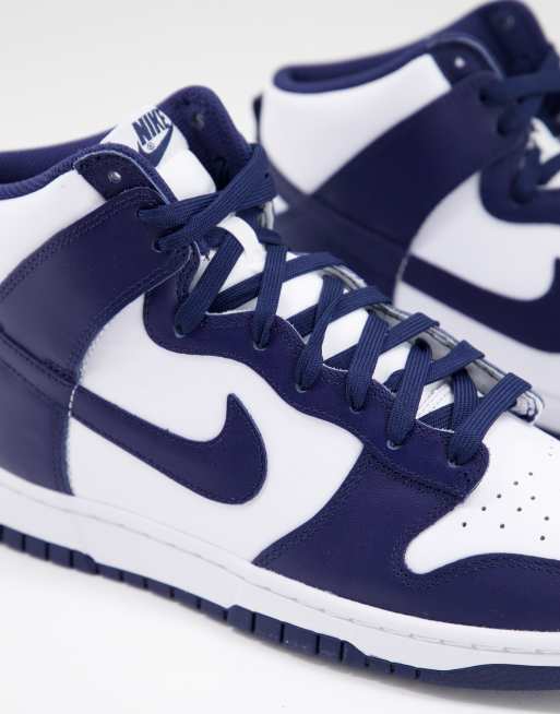 Zapatillas de deporte azul marino y blancas Dunk Hi Retro de Nike