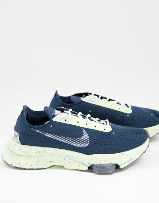 Zapatillas de deporte azul marino y verde lima Air Zoom-Type Crater de Nike