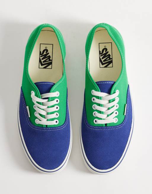 Zapatillas de deporte azul marino y verdes de Vans Authentic , 4 de 5