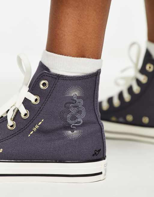 Zapatillas de deporte azul medio con bordados Chuck Taylor All Star Hi de Converse