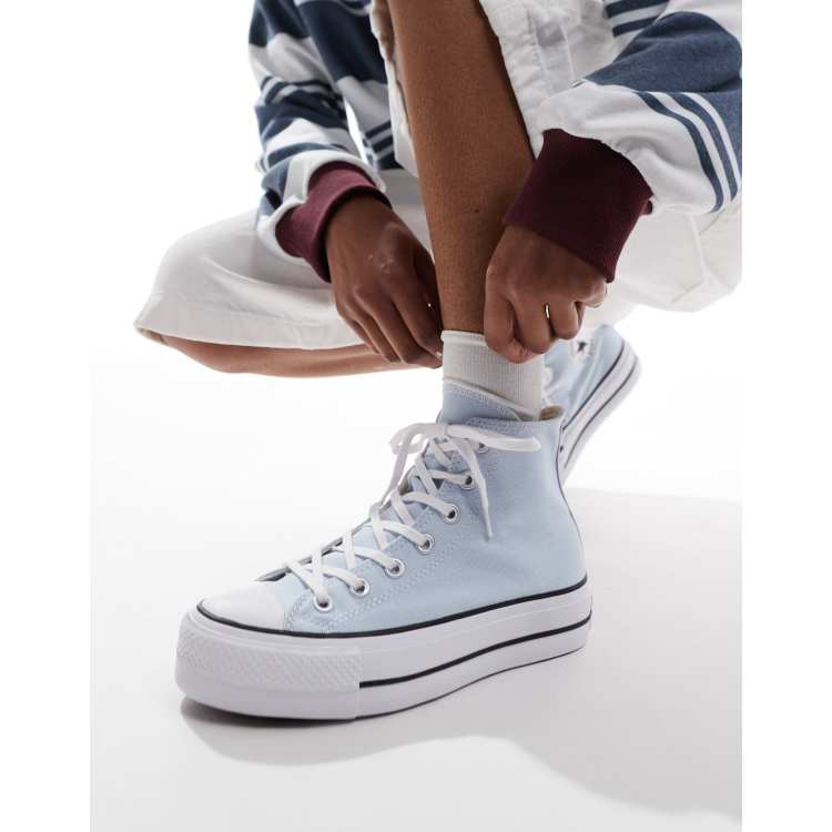 Zapatillas de deporte azul pastel hi-top con plataforma Chuck