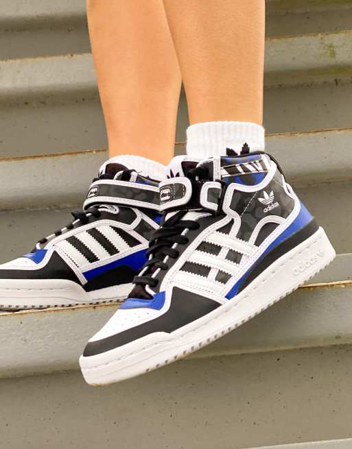 Porque erosión Cita Zapatillas de deporte azules con estampado animal Forum Mid de adidas  Originals x Rich Mnisi | ASOS