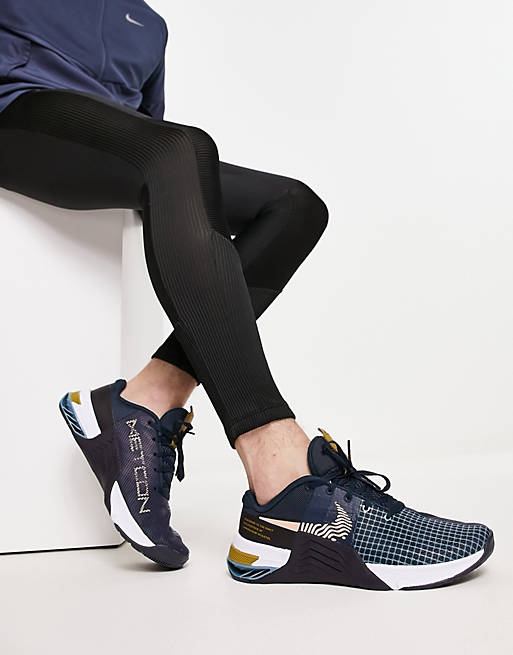 burlarse de Navidad Propuesta alternativa Zapatillas de deporte azules Metcon 8 de Nike Training | ASOS