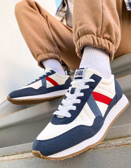 Zapatillas de deporte azules y blancas de estilo retro de Jack & Jones