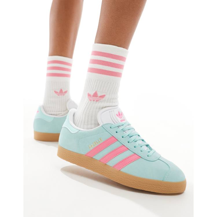 Zapatillas de deporte azules y rosas con suela de goma Gazelle de adidas Originals ASOS