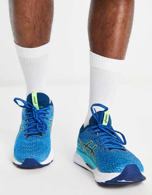 Zapatillas de deporte azules y verdes Gel-Nimbus 24 de Asics Running, 3 de 4