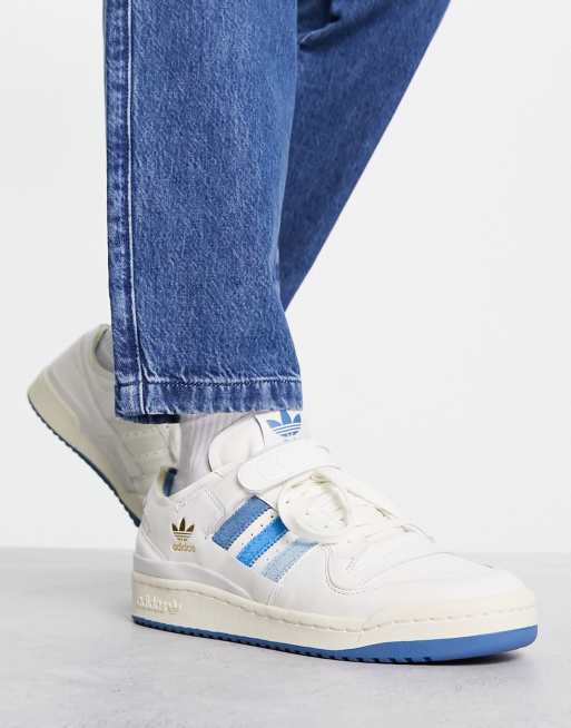 filosofía Correlación trompeta Zapatillas de deporte bajas blancas y azules Forum 84 de adidas Originals |  ASOS