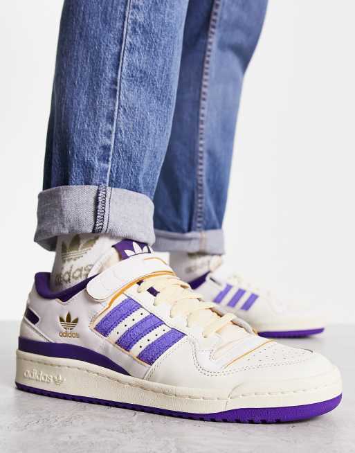 Zapatillas de deporte bajas blancas y moradas Forum 84 de adidas Originals