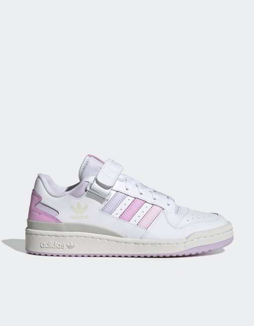 Zapatillas de deporte bajas blanco hueso con detalles lilas Forum de adidas Originals