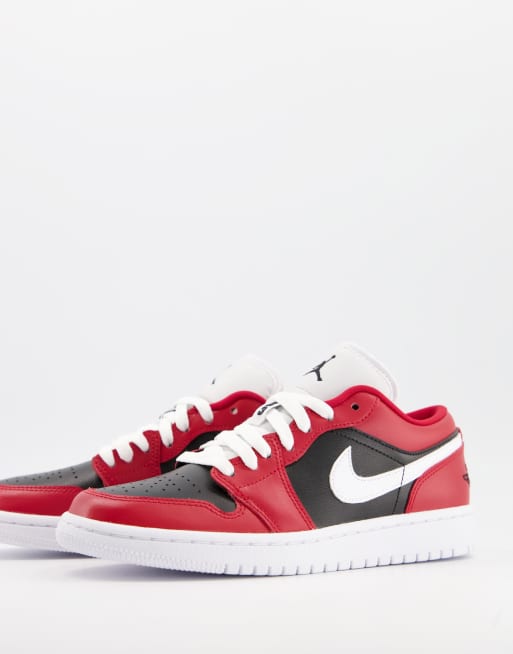Zapatillas de deporte bajas en rojo y negro de Air Jordan 1
