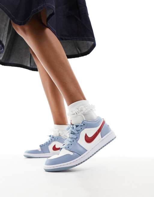 Zapatillas de deporte bajas rojo duna y azules Air Jordan 1 de Jordan