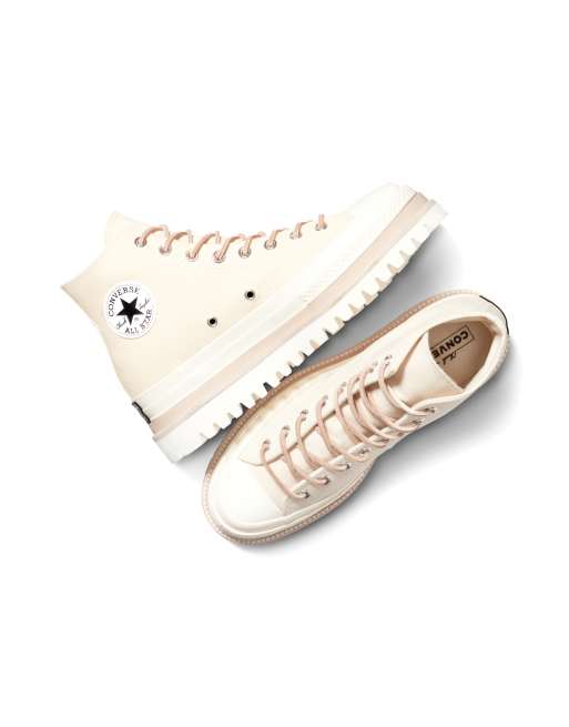 Zapatillas de deporte beis con suela dentada Chuck 70 Hi Trek Converse