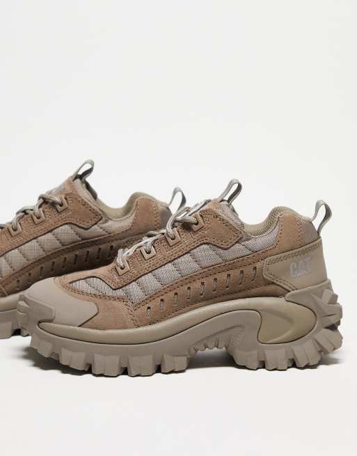 Zapatillas de deporte beis grisáceo unisex con cordones y suela gruesa Intruder de CAT