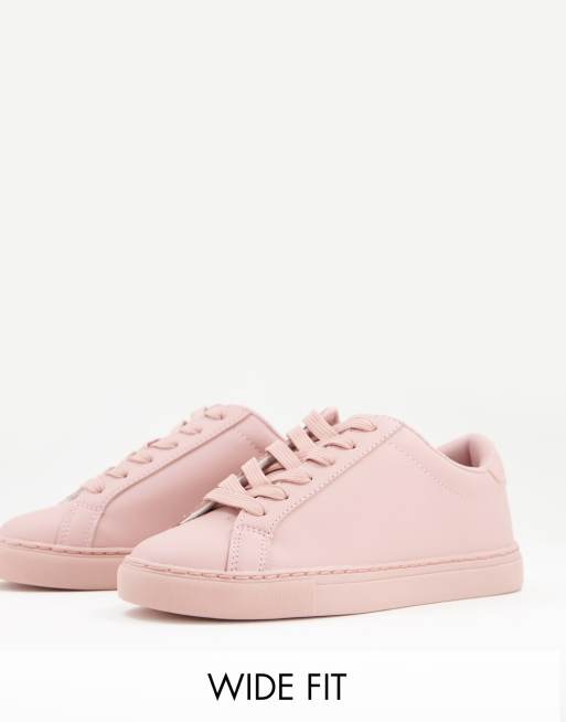 Zapatillas de deporte beis uniforme Drama de ASOS DESIGN Wide Fit
