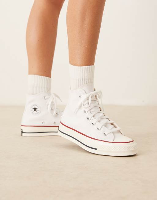 Zapatillas de deporte blancas abotinadas de estilo vintage de lona Chuck 70 de Converse, 3 de 5