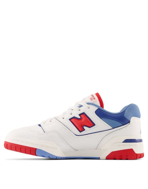 Zapatillas de deporte blancas azules y rojas 550 de New Balance