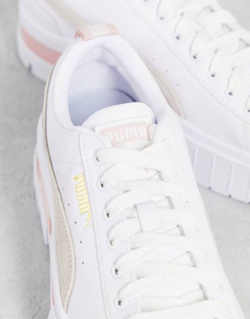 Zapatillas de deporte blancas, color avena y rosa Mayze de PUMA, 4 de 4