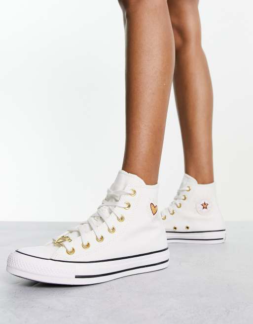 Converse blancas con corazon discount