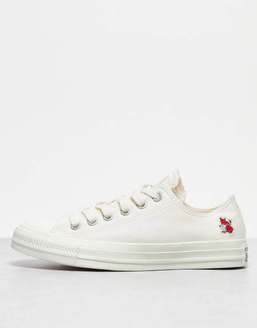 mercado Desigualdad puñetazo Zapatillas de deporte blancas con bordado de flores Chuck Taylor All Star  de Converse | ASOS