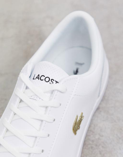 Acusación En patinar Zapatillas de deporte blancas con cocodrilo dorado Lerond de Lacoste | ASOS