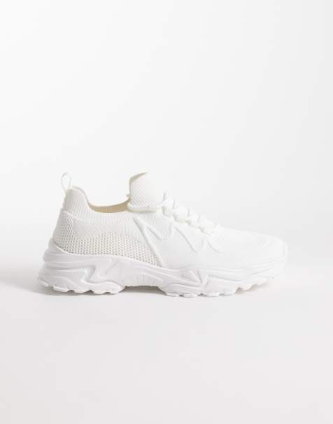Zapatillas de deporte blancas con cordones de punto de ASOS DESIGN - view 1