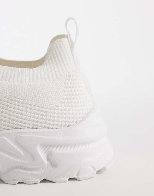 Zapatillas de deporte blancas con cordones de punto de ASOS DESIGN, 3 de 5
