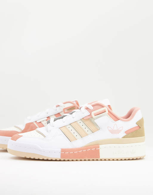 Zapatillas de deporte blancas con detalles rosados Forum Low de adidas Originals
