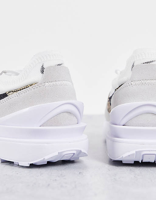 Mujer Zapatos | Zapatillas de deporte blancas con estampado de logo de leopardo Waffle One de Nike - ZJ63679