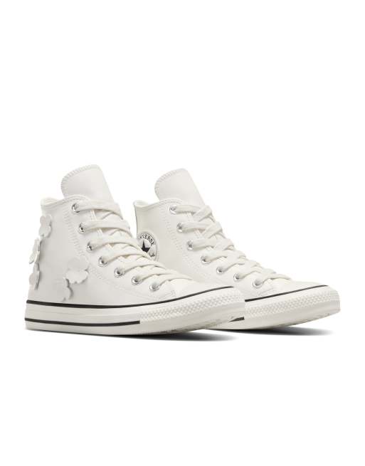 Zapatillas de deporte blancas con estampado floral tridimensional Chuck Taylor All Star Hi de Converse, 4 de 4