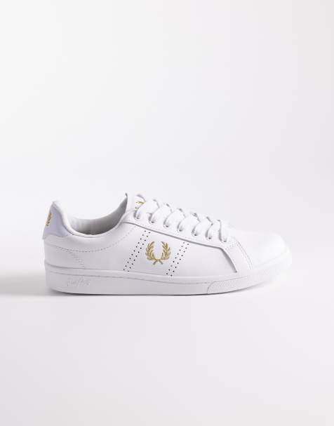 Zapatillas de deporte blancas con logo de cuero B721 de Fred Perry - view 1